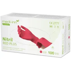 Medi-Inn Nitril Red Plus Einmalhandschuhe puderfrei M / 100 Stück