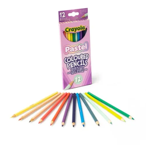 CRAYOLA Pastel, Buntstifte zum Zeichnen, 12er-Pack, für Schule und Freizeit, 12 Pastellfarben, 68-3366