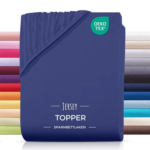 Carpe Sonno Spannbettlaken Topper Spannbetttuch Jersey 140x200 160x200 180x200 200x200 Baumwolle, Jersey, Gummizug: rundum, (1 Stück), Topper Spannbettlaken 180x200 für Matratzen bis 10cm Höhe