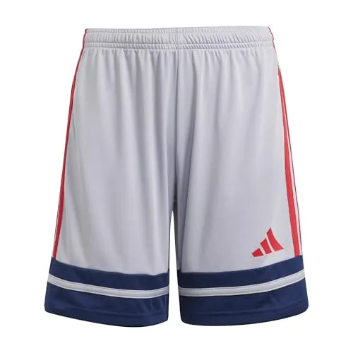 adidas Unisex Kinder SQUADRA25 Short Kids, Glory Grey/Team Navy Blue 2/Pure Ruby, 9-10 Years