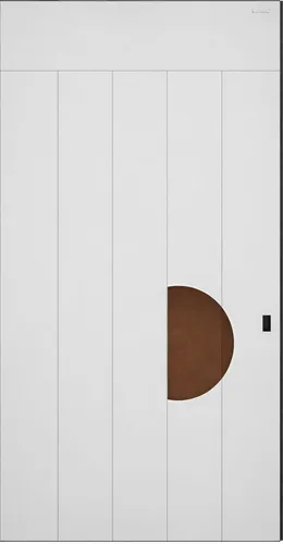 Moderne weiße Drehtür für elegante Eingänge - Elegante Drehtür in Weiß, ideal für moderne Fassaden. Mit universeller Anschlagrichtung und robustem Aluminium. Maße: 110 x 240 cm. Perfekt für den zeitgemäßen Wohnstil.