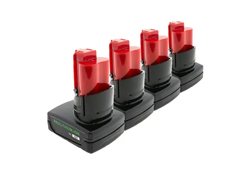 PATONA 4er-Set Milwaukee M12 RedLithium 12V Akku - 4x PATONA Premium Akkus für Milwaukee M12 RedLithium: Hohe Kapazität von 6.000 mAh für längere Einsatzzeiten und maximale Flexibilität. Ideal für Profis und Heimwerker.