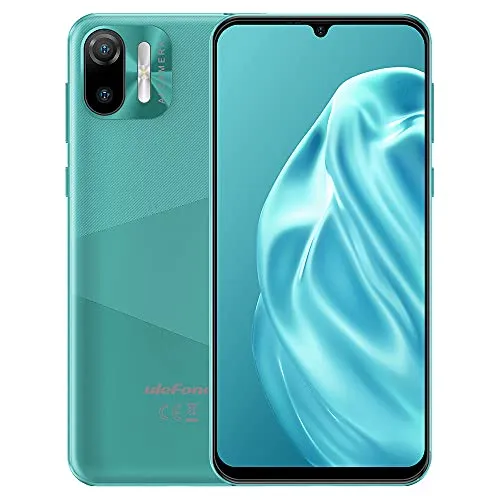 Ulefone 3G Smartphone ohne Vertrag, Note 6, 8,5mm Ultra Dünn DUAL-SIM-Handy, 6,1'' HD+ Bildschirm, 3-Karten Slot Design, Android 11 Go, 1GB + 32GB, 2MP+5MP Kamera, Gesichts Entsperrung GPS Grün
