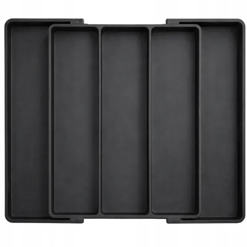 Besteckkasten, verstellbarer Einsatz für Schubladen, schwarz