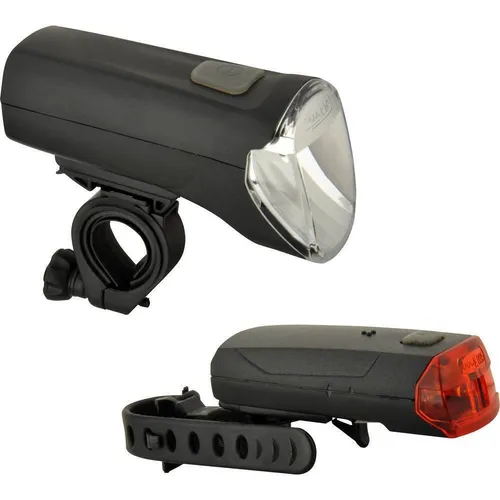 FISCHER 60/30/15 Lux LED Fahrrad Leuchtenset, Schwarz
