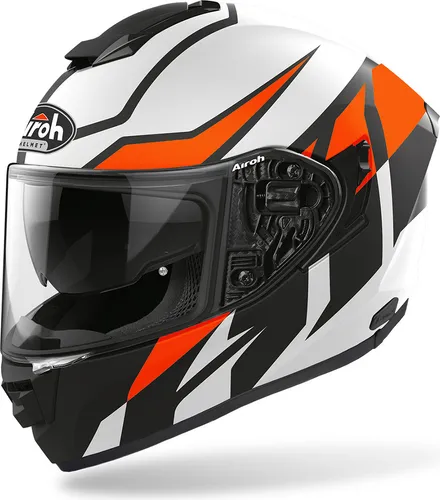 Airoh ST 501 Frost Helm – schwarz-rot, Größe 2XL für Männer - Motorradhelm mit windabweisendem Design, integrierter Sonnenblende und effektivem Belüftungssystem für optimalen Komfort auf der Straße.