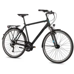 Airtracks Trekkingrad Herren Trekking Fahrrad 28 Zoll Trekkingrad TR.2825, 24 Gang SHIMANO ALIVIO RD-M3100 SGS Schaltwerk, Kettenschaltung, Schwarz Matt