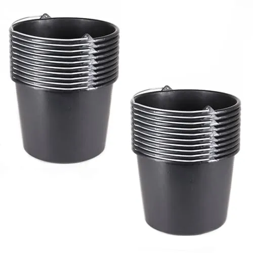 Baueimer Baukübel Mörteleimer 12L Futtereimer Eimer Schwarz Eimerset Wassereimer Putzeimer Kübel 20 Stck