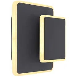 Schwenkbare LED Wand Leuchte in Graphit - Moderne Wandleuchte aus Metall in Graphit mit drehbarem Quadrat. Ideal für Wohn- und Esszimmer, bietet 808lm bei 3000K für warmes Licht und eine Lebensdauer von 20.000 Stunden.