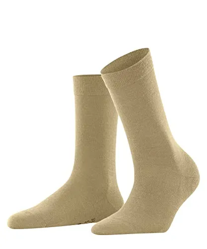 FALKE Damen Socken Softmerino W So Wolle Baumwolle einfarbig 1 Paar, Blau Linen Melange 4549, 37-38