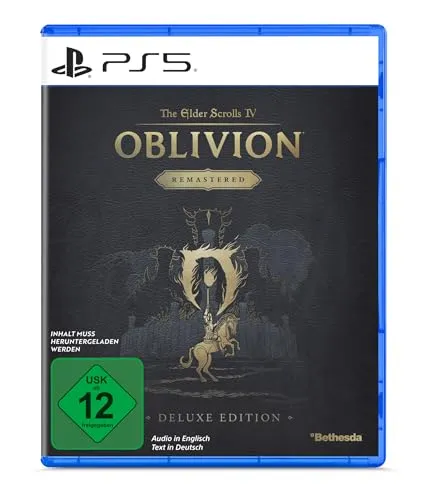 Elder Scrolls IV: Oblivion Remastered Deluxe Edition für PlayStation 5 - Konsolen-Spiel mit atemberaubender Grafik und verbessertem Gameplay, erlebe das epische Abenteuer in Cyrodiil mit allen Erweiterungen.