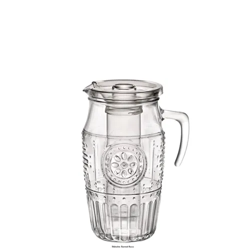 Glaskrug m. Eiseinsatz + Deckel Krug Karaffe