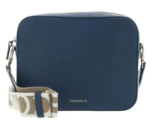 Coccinelle Tebe Umhängetasche Damen - Dunkelblau - Elegante Coccinelle Tebe Umhängetasche aus genarbtem Leder in tiefem Blau. Ideal für stilvolle Auftritte und den täglichen Gebrauch.
