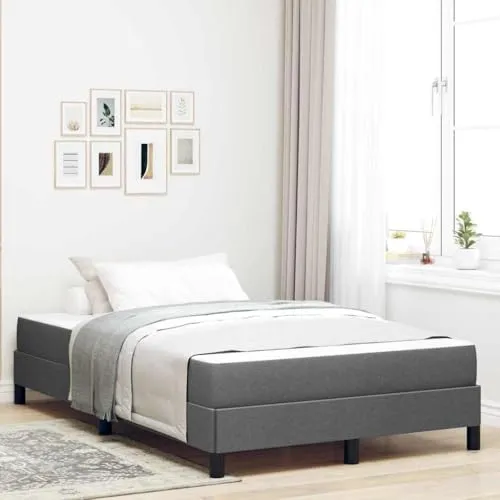 vidaXL Boxspringbett Dunkelgrau 120 x 200 cm mit Matratze von vidaXL