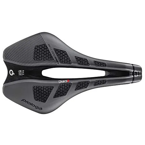 Prologo Dimension NACK CPC Airing Sattel 143 mm schwarz - Fahrradsattel mit einer Breite von 143 mm, ideal für universelle Fahrradtypen, bietet optimalen Komfort und herausragende Leistung durch Carbon-Schienen.