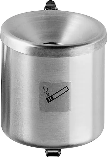 Unbekannt Sicherheitsaschenbecher, H 145 x ø 150 mm, Edelstahl