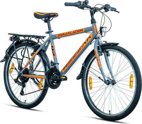 Herren Fahrrad Jubgenfahrrad 26 Zoll Orange Grau – Straßenzugelassen - Sportliches 26 Zoll Herrenfahrrad mit 21 Gängen, komfortablem Sattel und robustem Stahlrahmen. Ideal für Stadtfahrten und Freizeit. Zu 85% vormontiert für einfachen Aufbau.