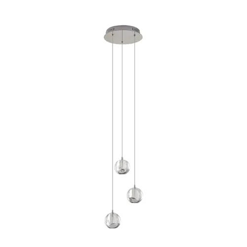 Lucande Hayley 3 Pendelleuchte - Elegante Lichtgestaltung - Lampen: Die Hayley 3 Pendelleuchte in Klar/Chrom überzeugt mit eleganter Silhouette und warmem Licht, ideal für Wohnzimmer oder Esstisch.