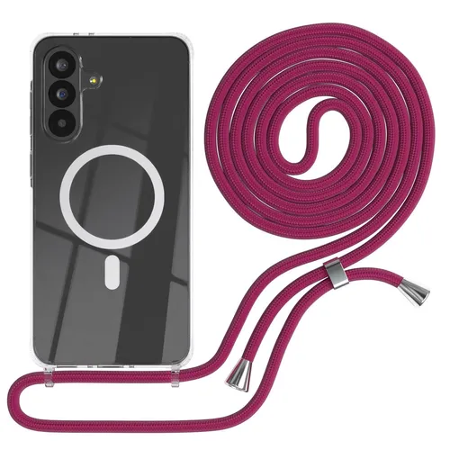 MagSafe Handykette für Samsung Galaxy A56 Hülle mit Band Kordel Cover Kette Pink