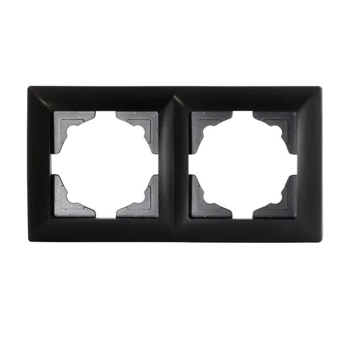 Gunsan Visage 2-fach Rahmen für 2 Steckdosen Schalter Dimmer Schwarz