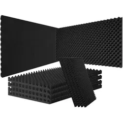 VEVOR Akustikschaumstoffplatten 4Stk. 1200x600x50mm - Schalldämmung mit hervorragenden Schallabsorptionseigenschaften, ideal für Studios, Heimkinos und Büros. Farbe: Schwarz, eiförmige Struktur für bessere Leistung.
