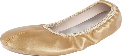 Ladeheid Damen Mädchen Ballet Flat Geschlossene Ballerinas LAAK003 (Gold, 24 EU)