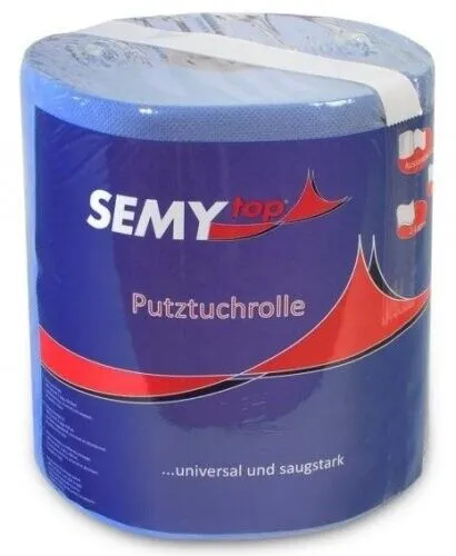 Putzpapier-Rollen, 20x21cm, 2-lg., blau 450 Blatt, Zellstoffpapier, perforiert,