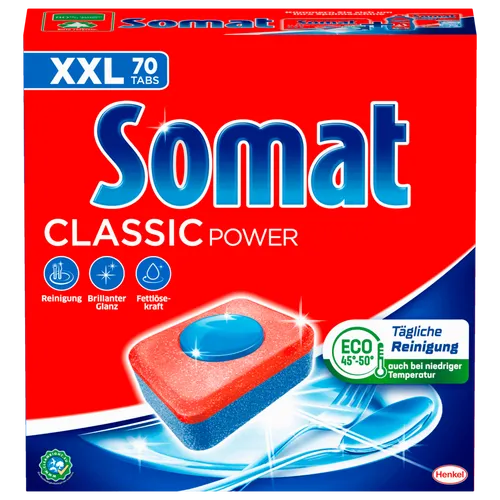 Somat Spülmaschinentabs Classic Power, Geschirr-Reiniger, Reinigung und Glanz, 70 Tabs, 70 Stück