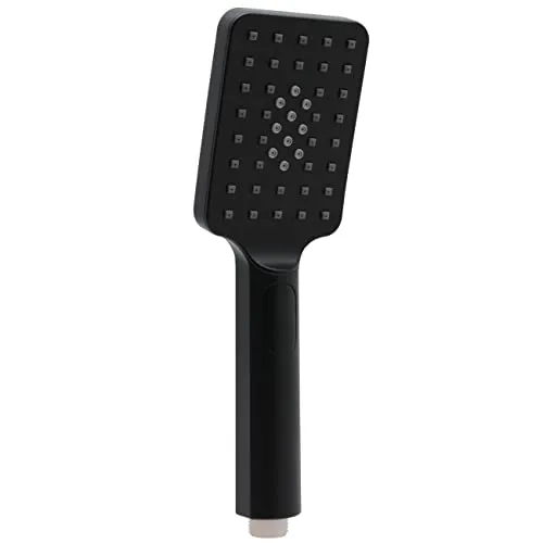 1x Handbrause Duschbrause Brausekopf aus ABS-Kunststoff, mit Antikalkdüsen, Matt-Schwarz, ½ Zoll-Universalanschluss