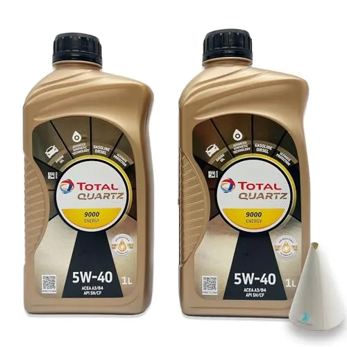 L Total Quartz 9000 Energy 5W-40 I passend für | VW 502.00/505.00 | MB 229.5 | Porsche A40 | 2 Liter | Motoröl | Motorenöl | mit Trichter | weitere Empfehlungen siehe Artikelbeschreibung 2