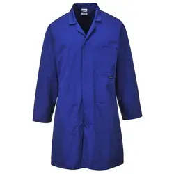 Portwest Langmantel Standard Berufskittel blau L - Arbeits- & Schutzkleidung, robuster Langmantel aus Kingsmill-Gewebe für hohen Tragekomfort und Langlebigkeit, ideal für den professionellen Einsatz.
