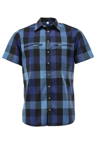 TOM COLLINS Kurzarm Hemd mit Haifischkragen Gniki in Marine, Größe 45/46 - Stylisches Regular Fit Hemd mit Haifischkragen und praktischen Reißverschlusstaschen für einen modernen Look.