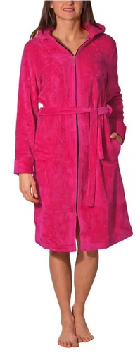 Aquarti Damenbademantel mit Reißverschluss - XL in Rosa - Bequemer Damenbademantel aus 40% Baumwolle, 40% Viskose und 20% Polyester. Ideal für entspannte Morgenstunden und gemütliche Abende.
