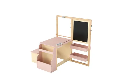 COSTWAY Standtafel 6 in 1 Kinder Staffelei Set, mit Bank
