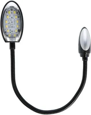 Carbest LED Schwanenhalsleuchte, schwarz/silber, 12V / 2,4W