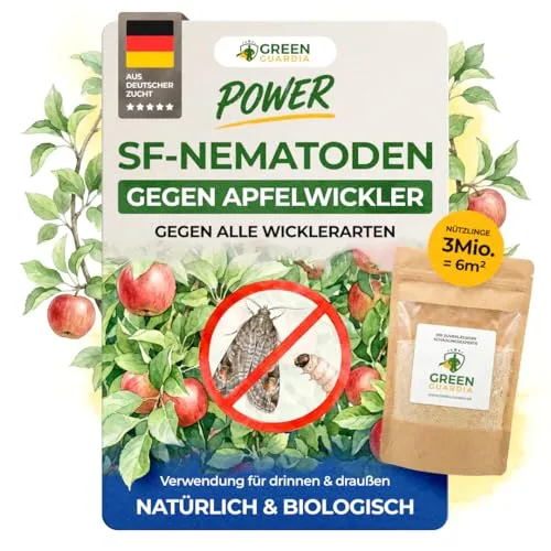 Produktbild GREEN GUARDIA Super SF-Nematoden gegen Apfelwickler – Biologisches Mittel zur effektiven Ameisen Bekämpfung – Umweltfreundlich, chemiefrei, einfache Anwendung (3 Mio. für 6m²)