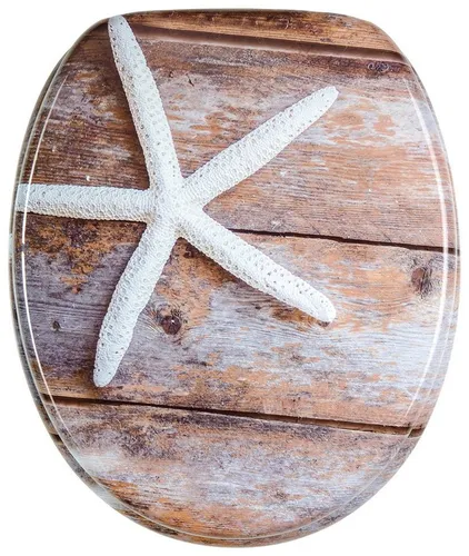 Sanilo WC-Sitz Bahia mit Absenkautomatik - Toilettendeckel mit SoftClose-Funktion, ovaler Form und hoher Belastbarkeit – ideal für stilvolle Badezimmer mit maritimem Flair.