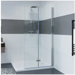 IMPTS Faltbare Duschwand aus Sicherheitsglas, 80 cm x 195 cm - Duschkabine mit elegantem, rahmenlosem Design, einfache Montage und 180° Pendelmechanismus für optimalen Zugang.