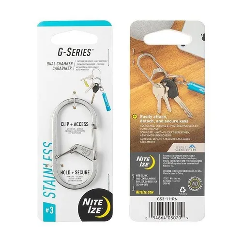 Nite Ize Karabinerhaken  G Series Dual Chamber Carabiner #3 Stainless Steel GS3