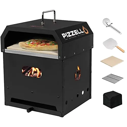 PIZZELLO 4-in-1 Pizzaofen für den Außenbereich – Vielseitiger Holzbeheizter Grill