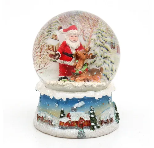Dekohelden24 Schneekugel Schneekugel, Santa, Maße H/B/Ø Kugel: ca. 8,5 x 7 cm/ Ø 6,5 cm. (1 St)