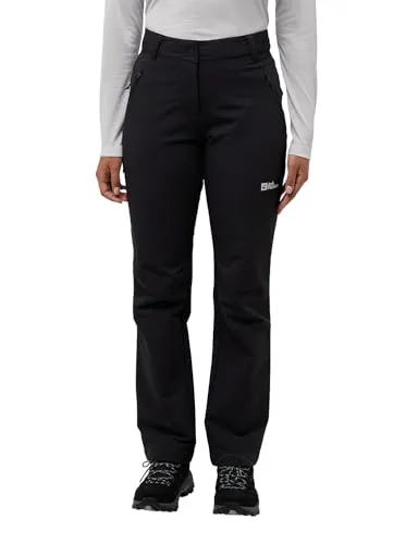 Jack Wolfskin Damen Activate Thermic Pants - Wanderhose, Schwarz, 36 EU - Wanderhose mit vorgeformten Knien, ideal für Outdoor-Aktivitäten. Ausgestattet mit Reißverschluss vorne und mehreren Taschen für praktischen Stauraum.