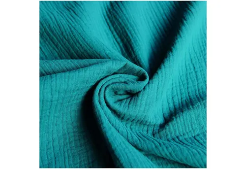 maDDma Stoff 50x130cm Musselin Stoff uni Meterware Mulltuch, petrol