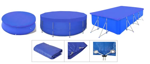 vidaXL Abdeckplane für Runde Aufstellpools 300 cm - Poolabdeckung für runde Aufstellbecken, reißfest und wasserabweisend, mit Abflusslöchern zur Vermeidung von Wasseransammlungen und einfacher Befestigung.
