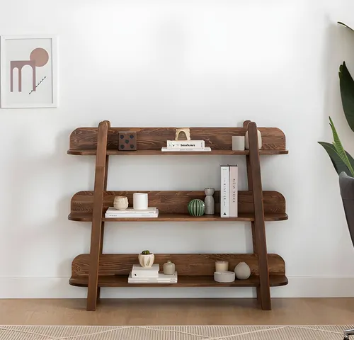 Modernes Dunkelbraunes Bücherregal aus Holz