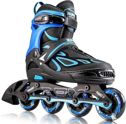 2PM SPORTS Verstellbare Inline Skates für Kinder und Erwachsene (Blue M)