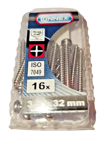 Blechschrauben 3,5 x 32 mm Linsenkopf  16 stück A2 Edelstahl