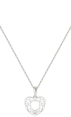 Einzelstück® Halskette mit Herz Anhänger Corazon Damen-Collier 925 Sterling Silber Schmuck Geschenk (Silber)