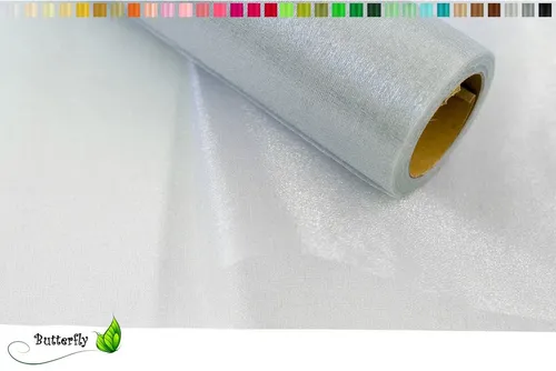 Creativery Stoff, 9m Rolle Organza 36cm SNOW