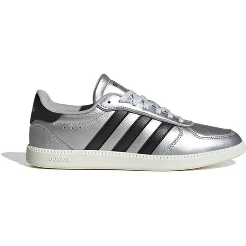 adidas Women's Breaknet Sleek Schuh – Matte Silver/Core Black/Off White 40